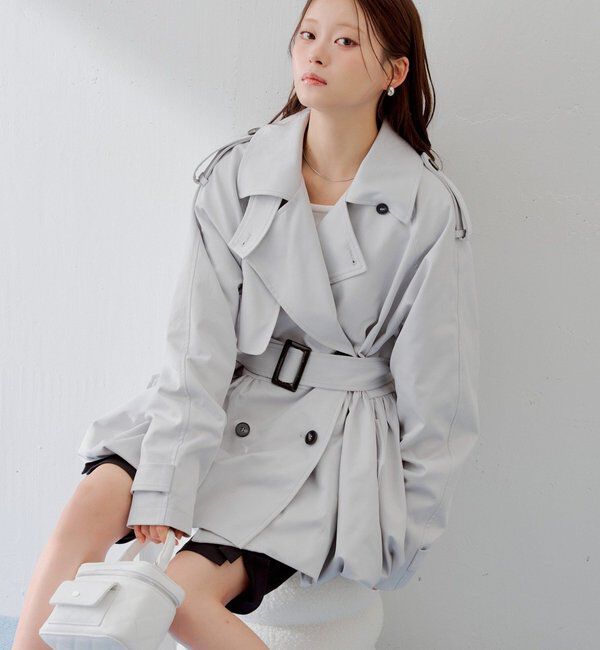  「【SALON by Chico】バルーンミディトレンチコート」|トレンチコート|