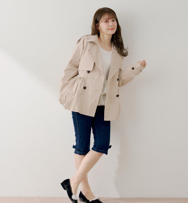  「【SALON by Chico】バルーンミディトレンチコート」|トレンチコート|