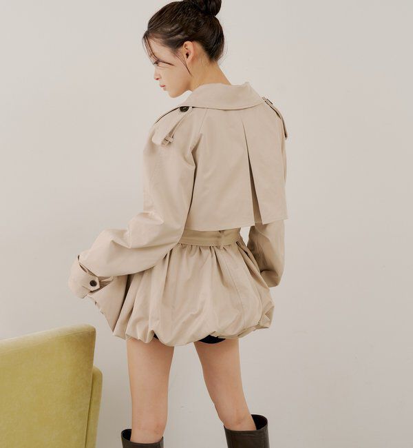  「【SALON by Chico】バルーンミディトレンチコート」|トレンチコート|