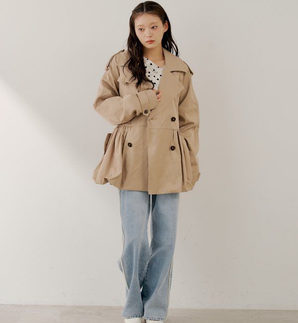  「【SALON by Chico】バルーンミディトレンチコート」|トレンチコート|