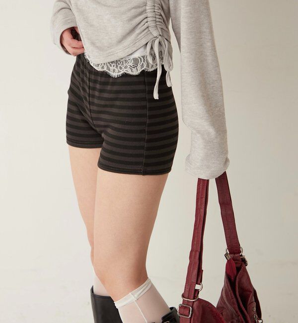  「【SLOPPY/スロッピー】リブショートパンツ」|チノ|