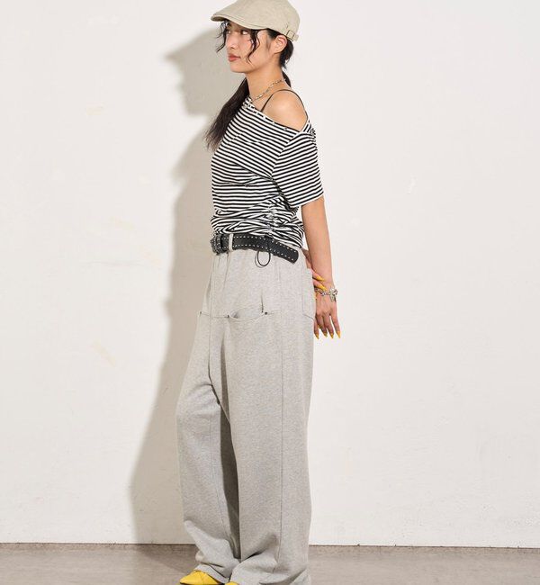  「ワンオフショルスタッズドロストTEE」|Tシャツ・カットソー|