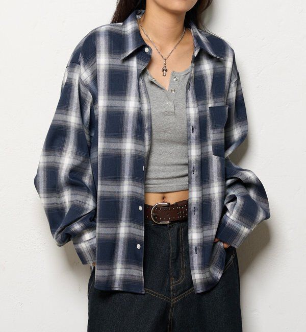  「KOOKYNオンブレチェックシャツ」|シャツ・ブラウス|