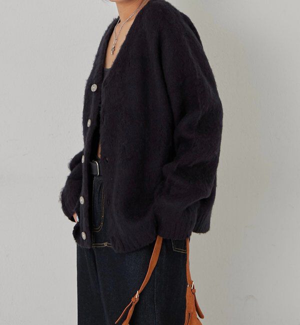  「KOOKYNモヘアライクカーディガン(無地/カモ柄)」|カーディガン|