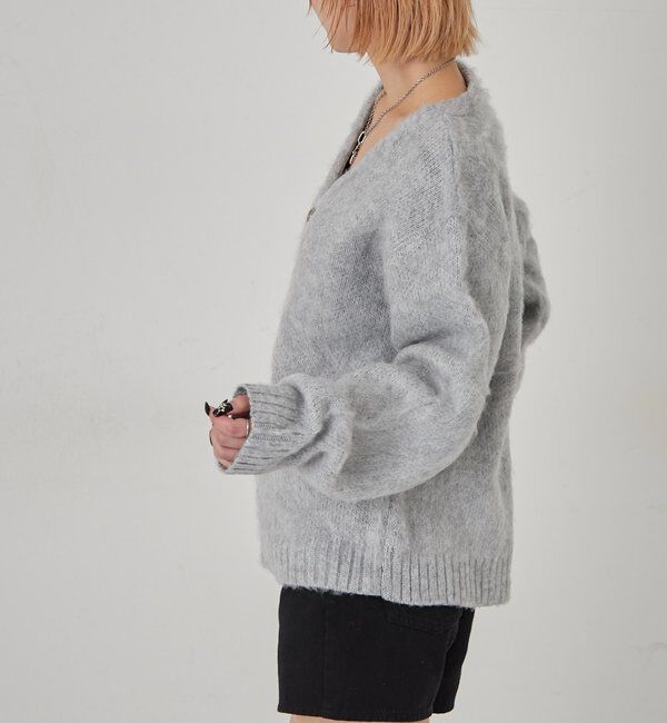  「KOOKYNモヘアライクカーディガン(無地/カモ柄)」|カーディガン|