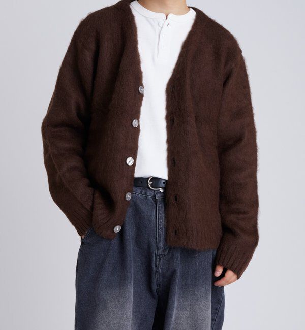  「KOOKYNモヘアライクカーディガン(無地/カモ柄)」|カーディガン|