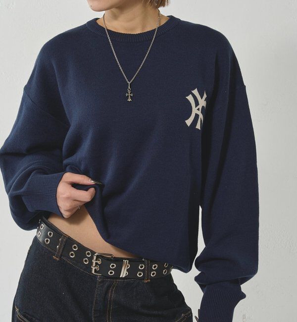  「KOOKYN KYジャガードボーダーニット」|ニット・セーター|ネイビー