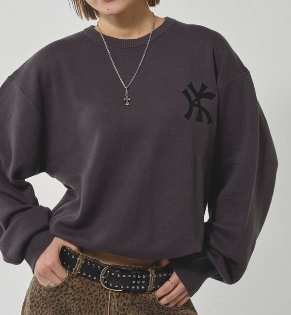  「KOOKYN KYジャガードボーダーニット」|ニット・セーター|チャコールグレー