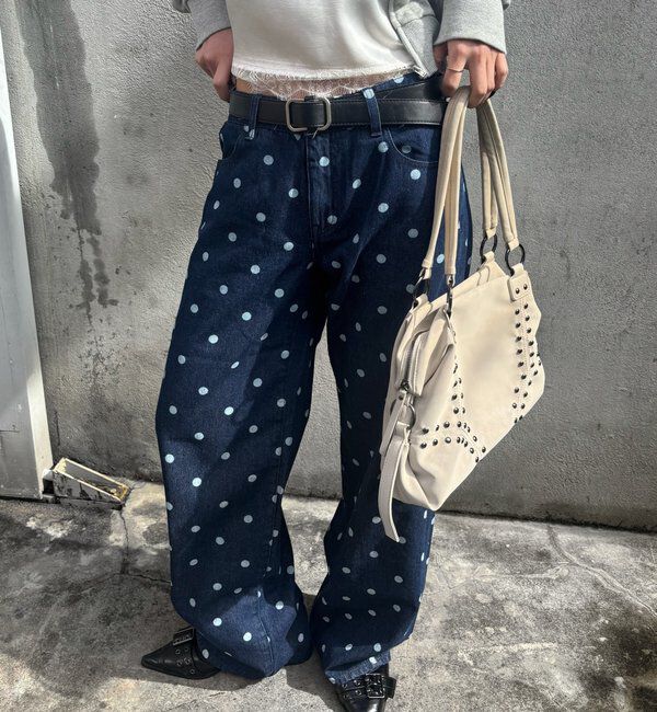  「アソートドットローライズパンツ」|チノ|