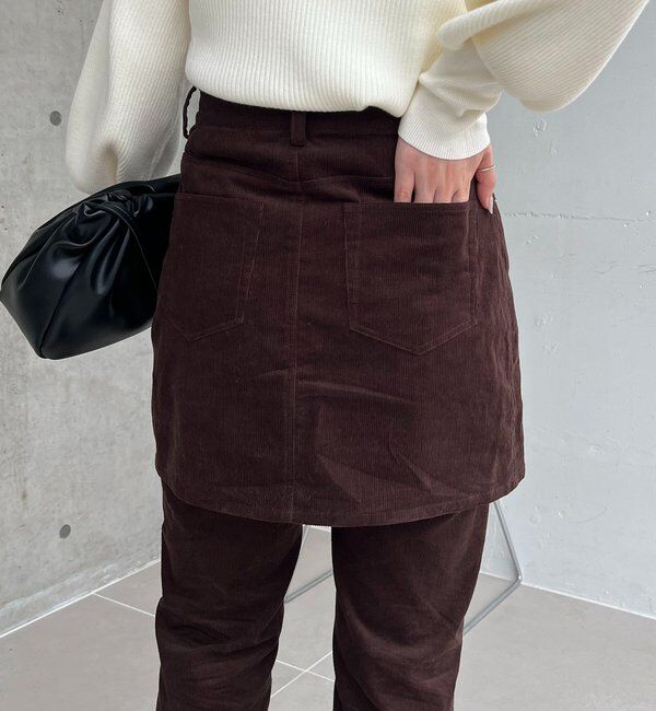  「【新色/レイヤード対応】コーデュロイ台形スカート」|スカート|
