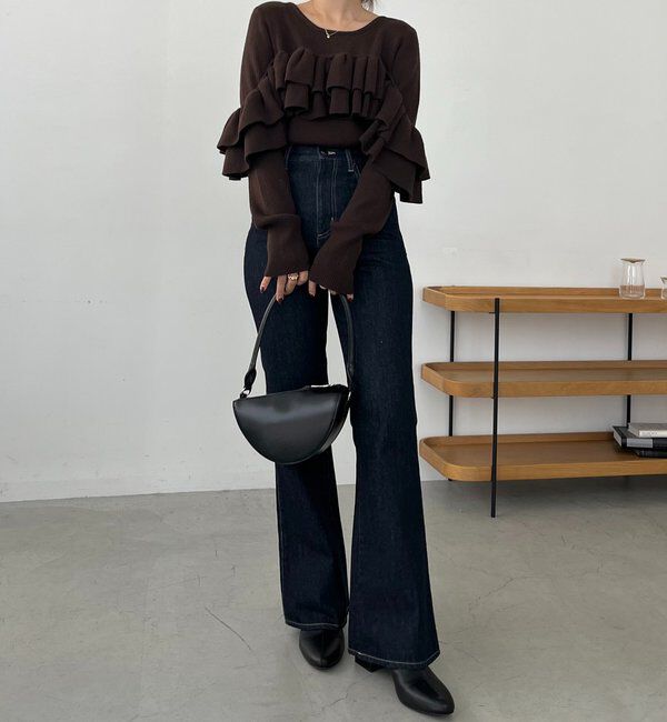  「【低身長サイズあり】フレアデニム」|デニム|