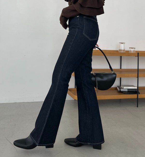  「【低身長サイズあり】フレアデニム」|デニム|