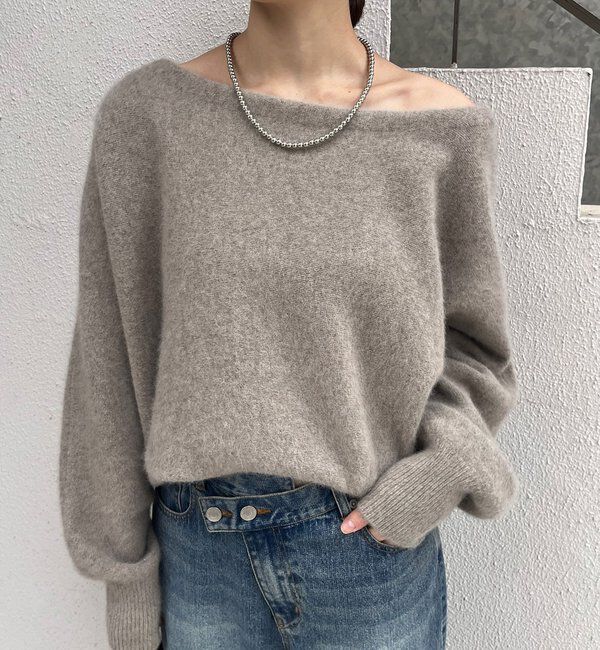  「ファーウールオフショルニット」|ニット・セーター|