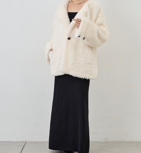  「ノーカラーボアコート」|その他|