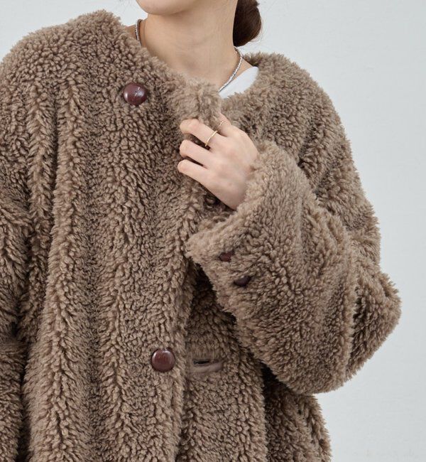  「ノーカラーボアコート」|その他|