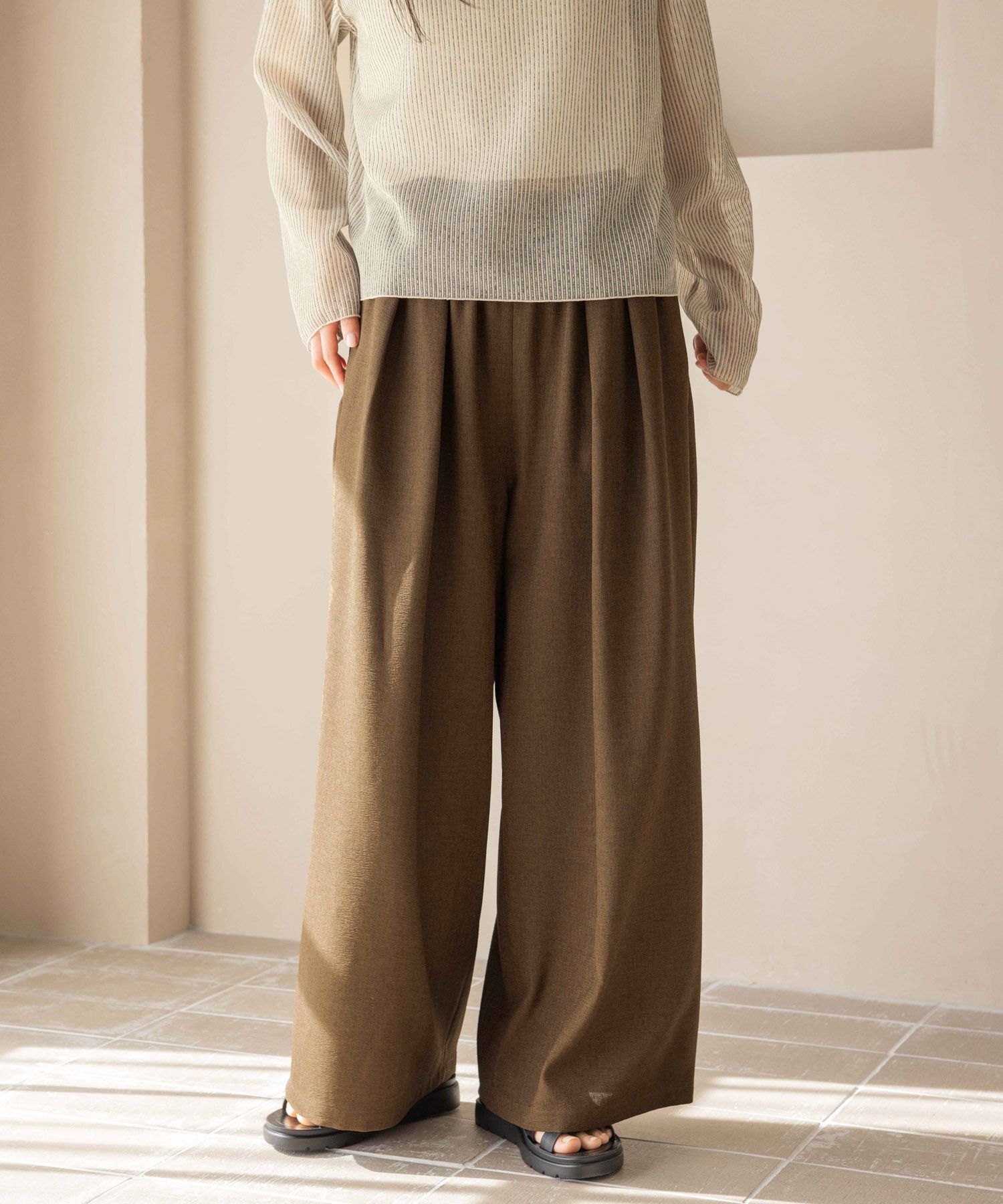 LOWRYS FARM「ホップサックイージーパンツ」|チノ|BRN8