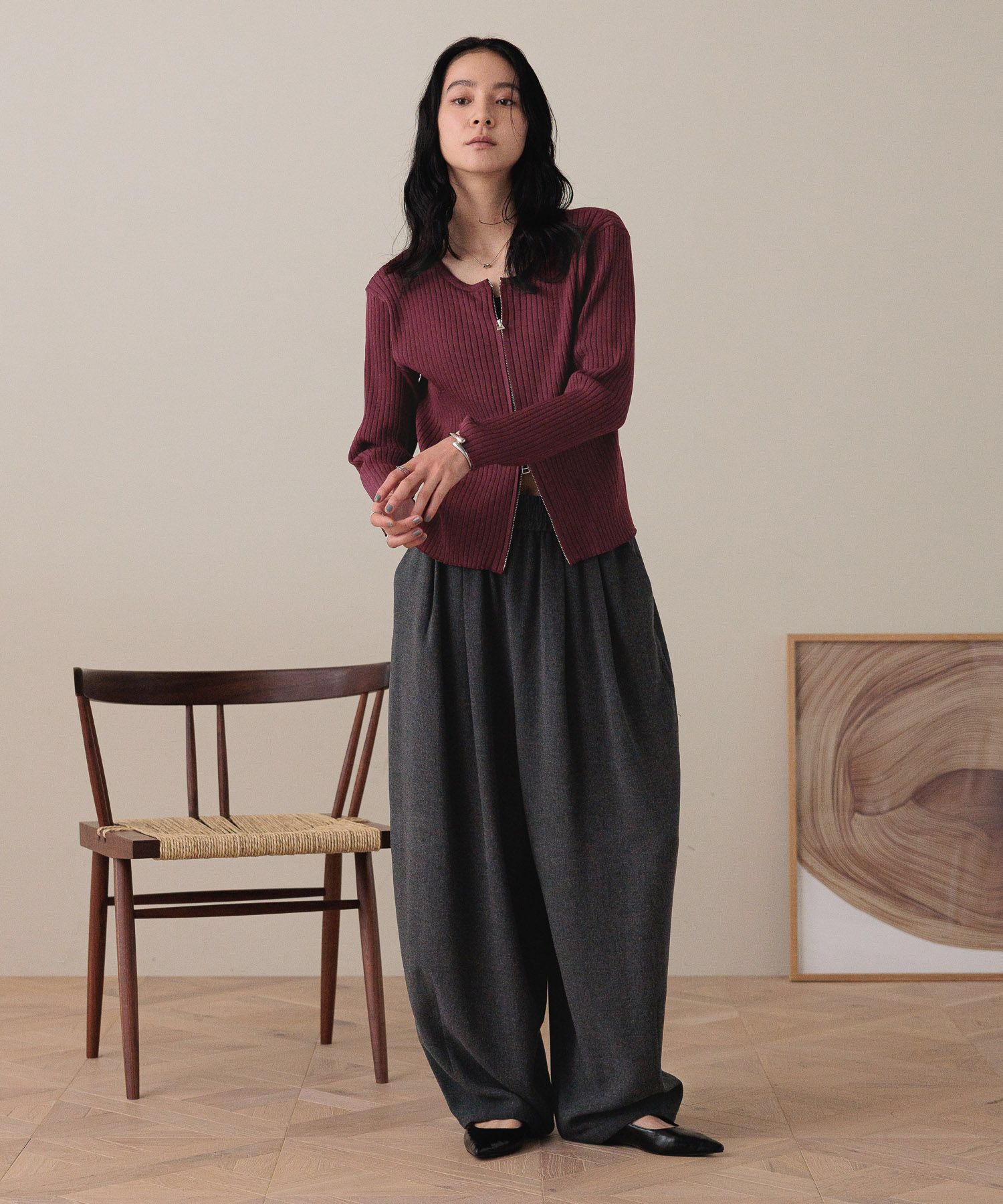 LOWRYS FARM「ＴＲイージーコクーンパンツ」|チノ|