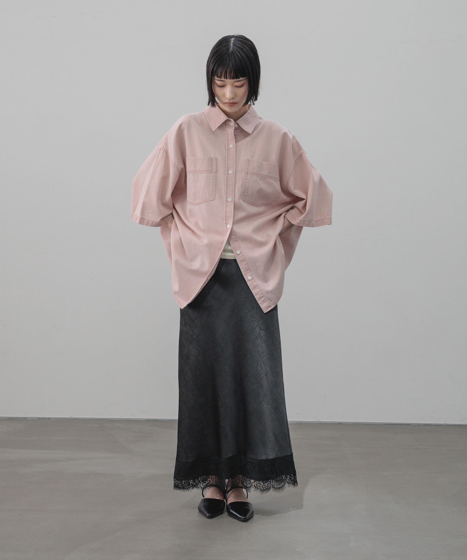 LOWRYS FARM「アソートデニムＢＩＧシャツＳＳ」|シャツ・ブラウス|