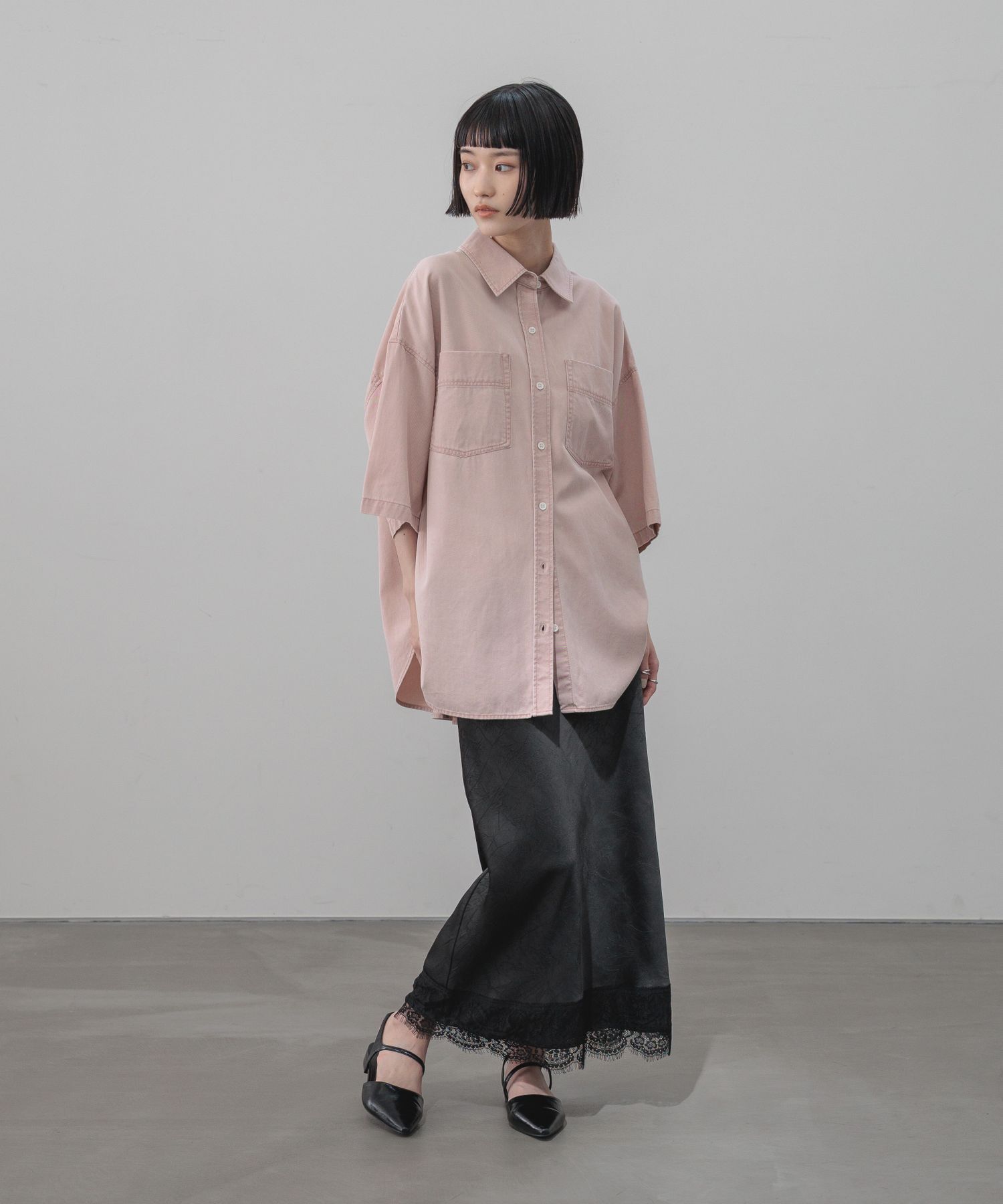 LOWRYS FARM「アソートデニムＢＩＧシャツＳＳ」|シャツ・ブラウス|