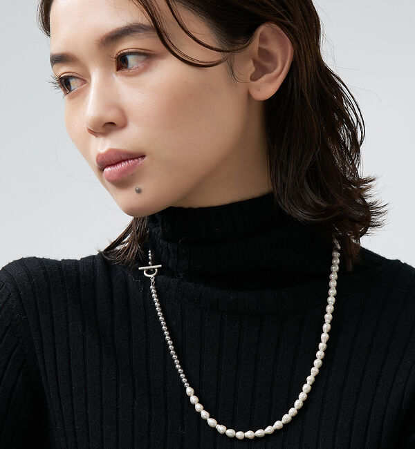 collex「【Ljud/ユード】ガラスバロックパール&times;ボールチェーンネックレス」|ネックレス|