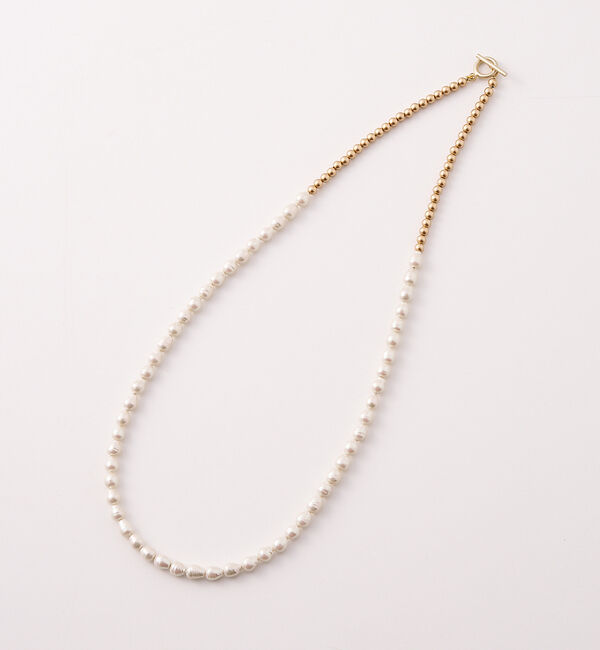 collex「【Ljud/ユード】ガラスバロックパール&times;ボールチェーンネックレス」|ネックレス|