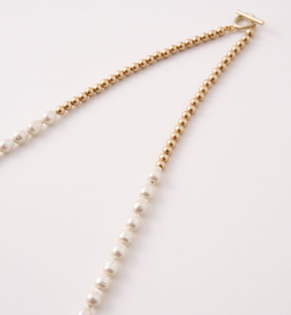 collex「【Ljud/ユード】ガラスバロックパール&times;ボールチェーンネックレス」|ネックレス|