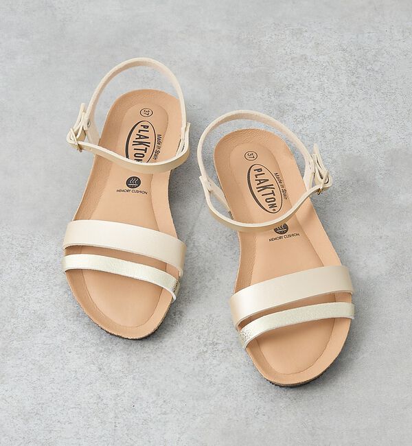 collex「【WEB限定】【PLAKTON/プラクトン】アンクルストラップフラットサンダル【」|サンダル|シルバー