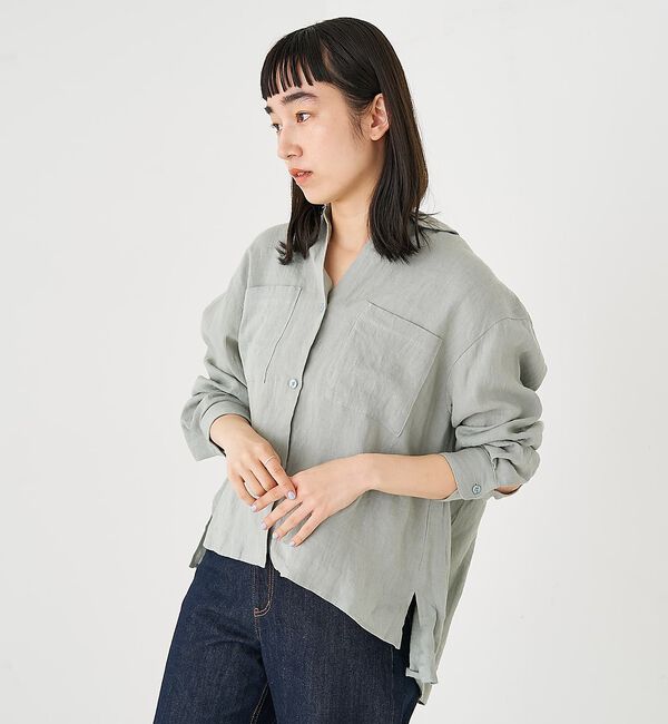 collex「ダブルカラー リネンシャツ」|シャツ・ブラウス|