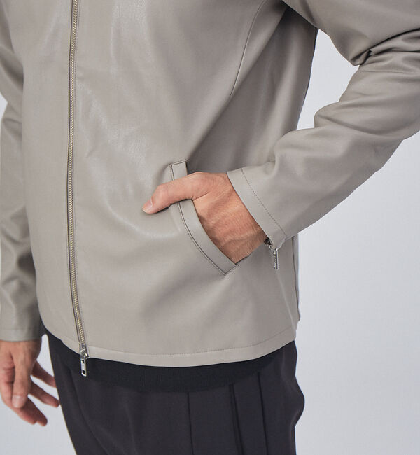 ABAHOUSE「【定番】ネオレザー シングル ライダース」|ライダースジャケット|