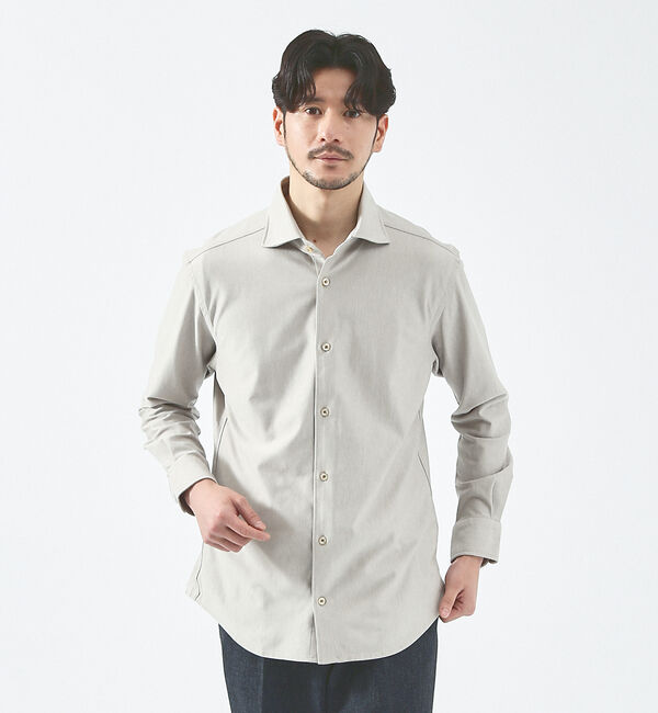 ABAHOUSE「【FLEX SHIRTS】36ゲージ コットン モクロディ シャツ」|シャツ・ブラウス|ベージュ