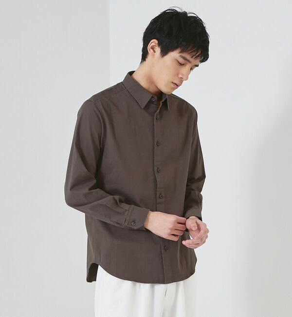 ABAHOUSE「ストレッチ コットン レギュラーカラー シャツ」|シャツ・ブラウス|チャコールグレー