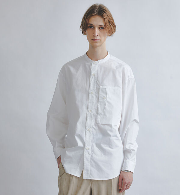 ABAHOUSE「【タクティカルポケット】タイプライター バンドカラーシャツ」|シャツ・ブラウス|