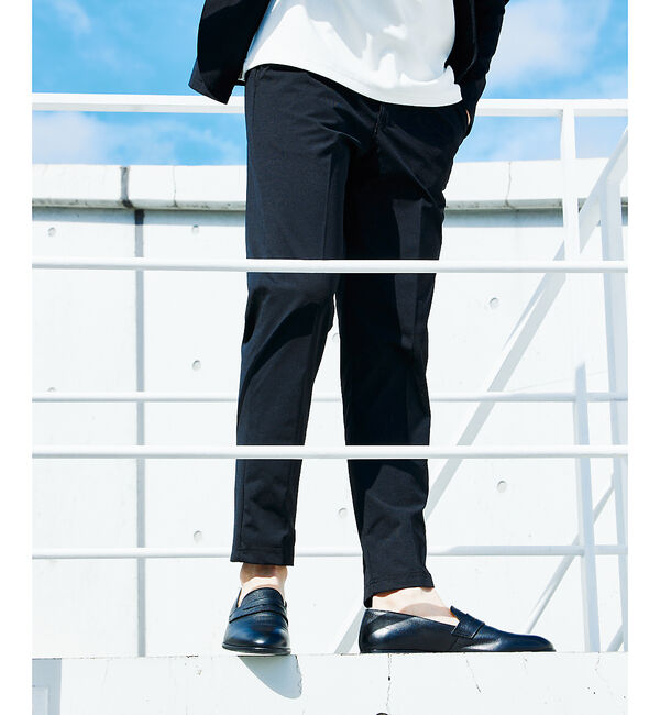 ABAHOUSE「【セットアップ対応/接触冷感】ハイブリット リラックス スラックス」|スラックス|ブラック