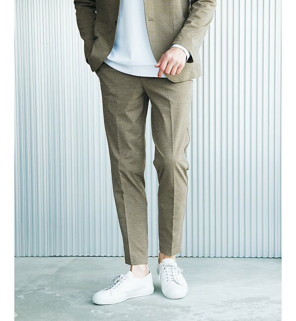 ABAHOUSE「【セットアップ対応/接触冷感】ハイブリット リラックス スラックス」|スラックス|モカ