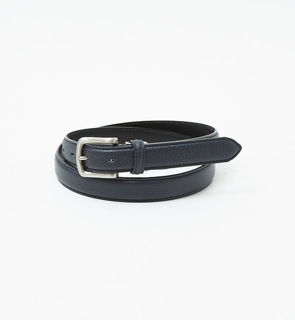ABAHOUSE「【Made in Japan】シュリンク レザーベルト 25mm」|ベルト|ネイビー