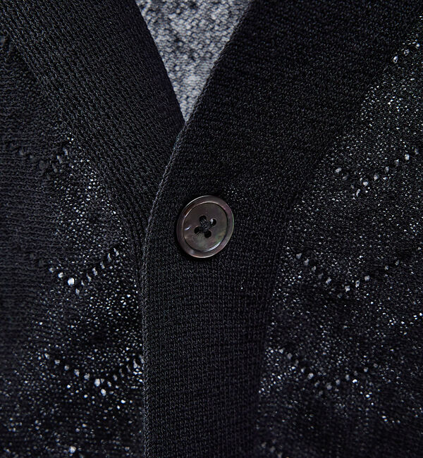 ABAHOUSE「【リネン混】透かし編み シアー カーディガン」|カーディガン|