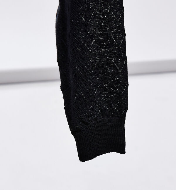 ABAHOUSE「【リネン混】透かし編み シアー カーディガン」|カーディガン|