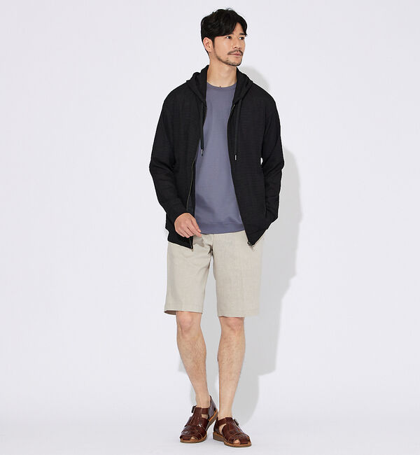 ABAHOUSE「【コットンシルケット】ポンチ クルーネック Tシャツ」|Tシャツ・カットソー|