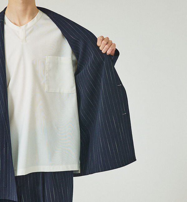 ABAHOUSE「【セットアップ対応】ストライプ ジャケット / セミオーバーサイズ」|テーラードジャケット|