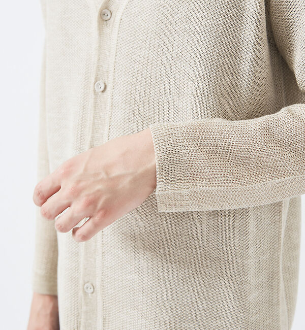 ABAHOUSE「【メッシュ編み】レーヨン&times;ラミー　シアーカーディガン」|カーディガン|