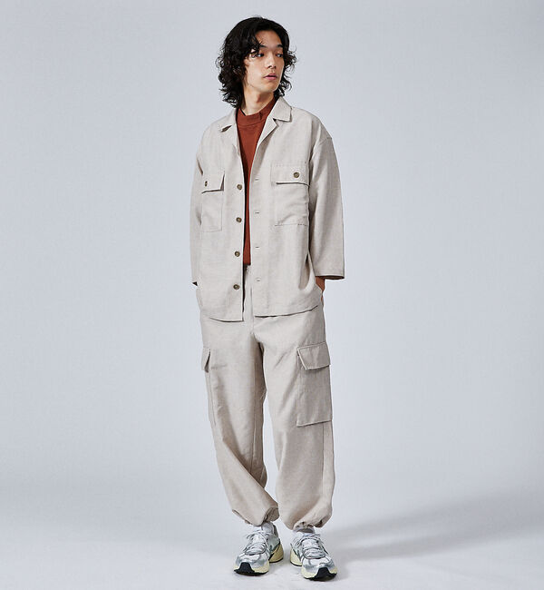 ABAHOUSE「【セットアップ対応】リネンライク カーゴパンツ / ワイドパンツ」|その他|