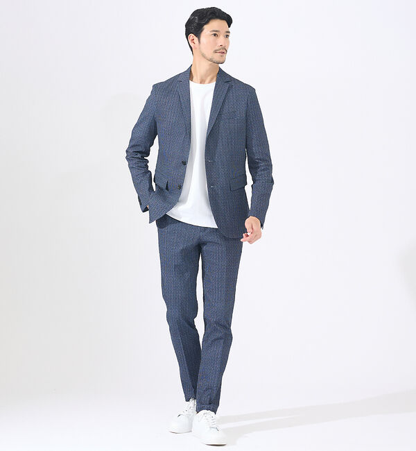 ABAHOUSE「【セットアップ対応 / 軽量 / ハイパーストレッチ】ワッシャー プリント ジャ」|テーラードジャケット|