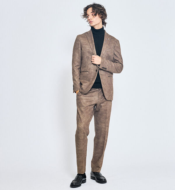 ABAHOUSE「【セットアップ対応】Down Fabric フェードスエード ジャケット / F」|テーラードジャケット|