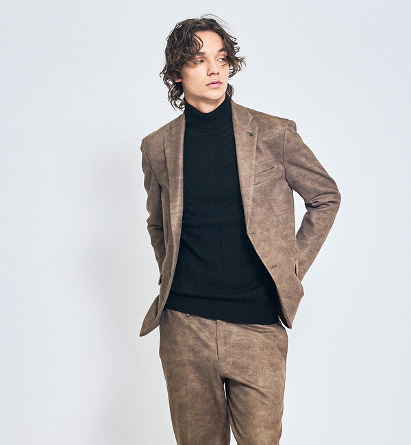 ABAHOUSE「【セットアップ対応】Down Fabric フェードスエード ジャケット / F」|テーラードジャケット|