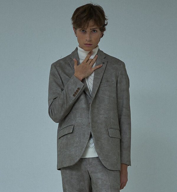 ABAHOUSE「【セットアップ対応】Down Fabric フェードスエード ジャケット / F」|テーラードジャケット|