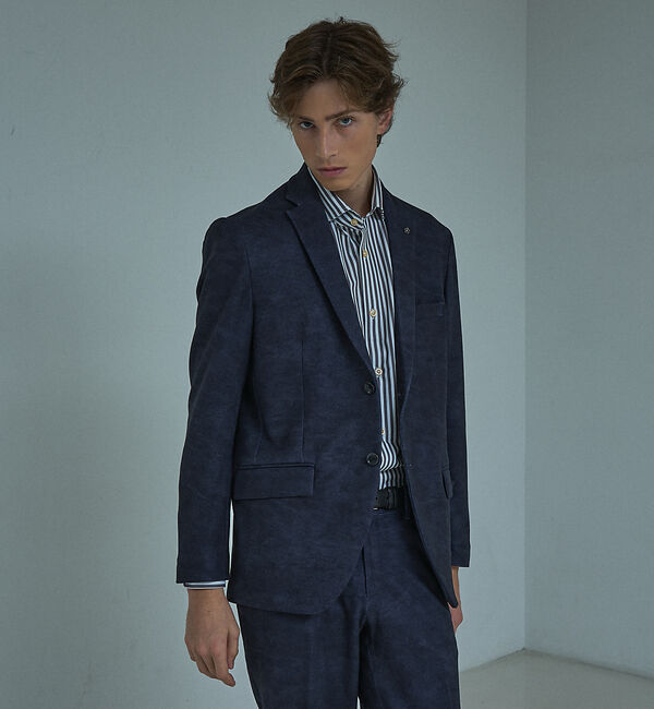 ABAHOUSE「【セットアップ対応】Down Fabric フェードスエード ジャケット / F」|テーラードジャケット|ダークネイビー