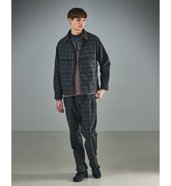 ABAHOUSE「【セットアップ対応】ウールライク チェック CPOシャツブルゾン / ボックスシ」|ブルゾン・スタジャン|