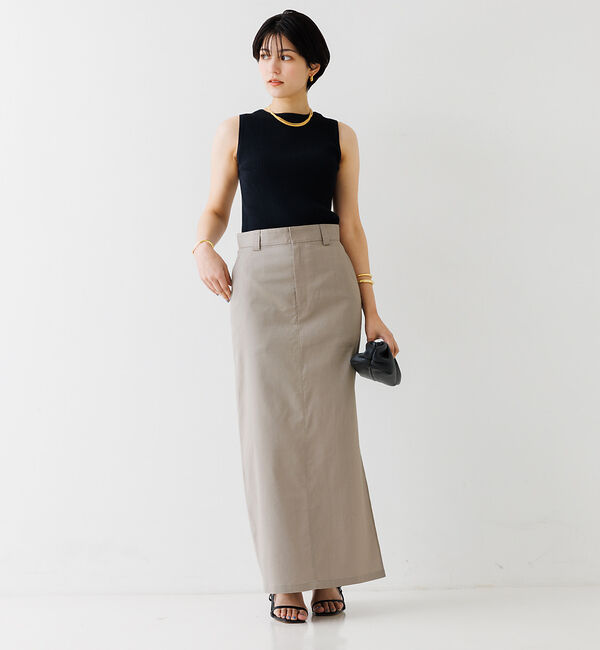 Rouge vif「麻混サイドスリットタイトスカート」|スカート|