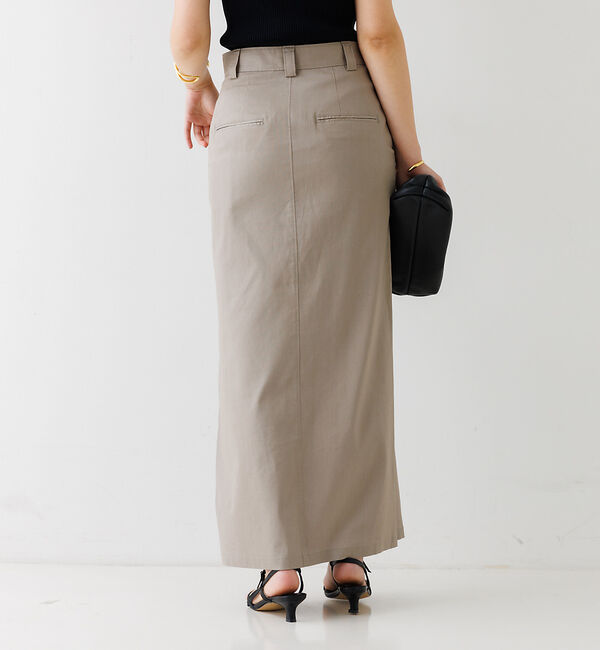 Rouge vif「麻混サイドスリットタイトスカート」|スカート|