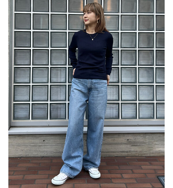 Rouge vif「シルク混ワイドリブプルオーバーニット」|ニット・セーター|